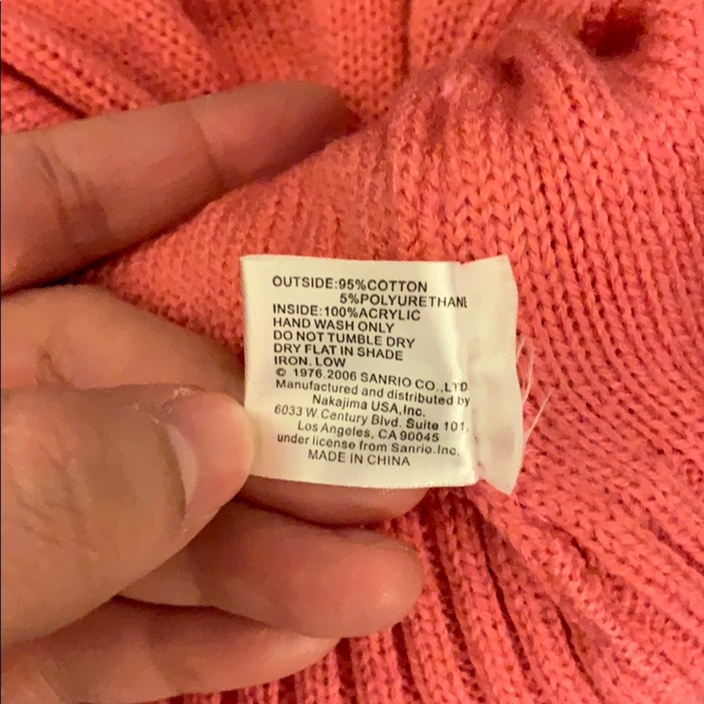 Hello Kitty Pink Winter Hat Euc - image 4